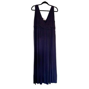 The White Company London Navy Ruched V-Neck Maxi Dress – Size S $249